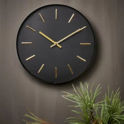 BLACK Horloge Murale Noir