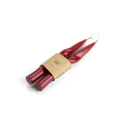 GLOSSY Set De 2 Bougies Rouge Foncé
