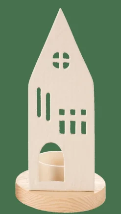 HOME Porte-bougie Chauffe-plat Blanc, Naturel