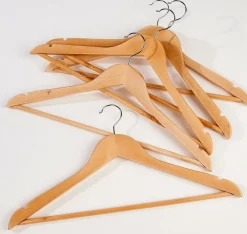 NEW WOOD Cintres Set De 5 Naturel