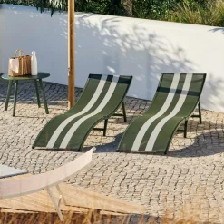 SILVES Chaise Longue Kaki