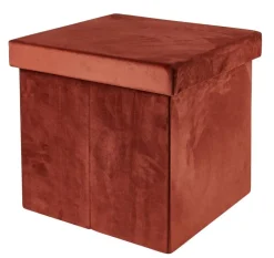 STOR Pouf Pliable Avec Rangement Bordeaux