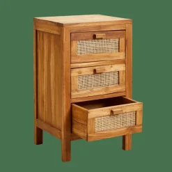 TECK Armoire à 3 Tiroirs Naturel