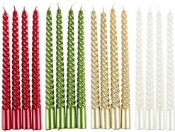 TWIST Bougies Torsadées Set De 4 Rouge