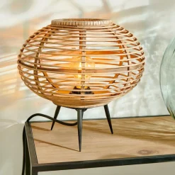 ZANZI Lampe De Table E27 Naturel